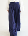 Suede Wide Pants Navy