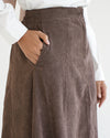 Corduroy Maxi Skirt Brown