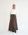 Corduroy Maxi Skirt Brown