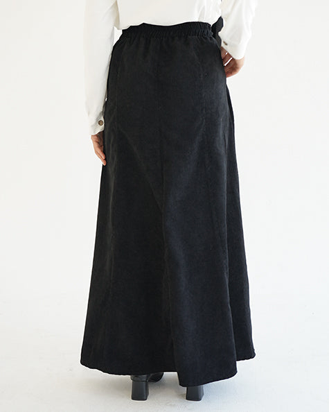 Corduroy Maxi Skirt Black