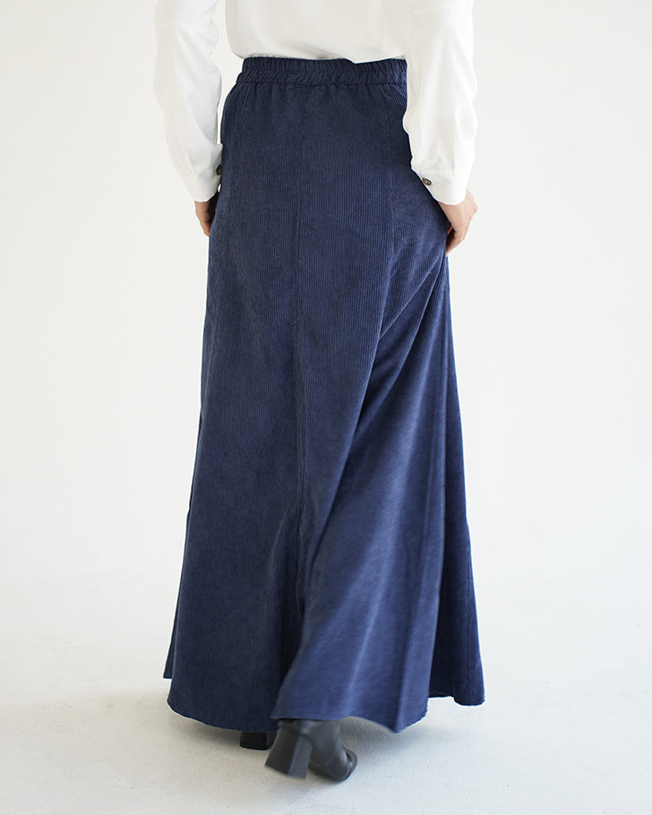 Corduroy Maxi Skirt Navy