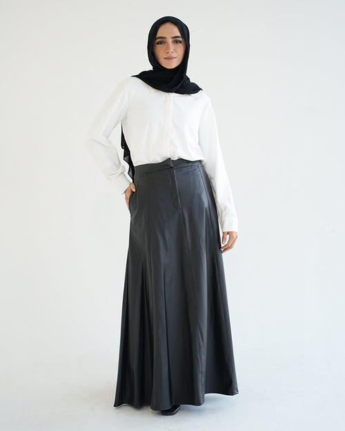 Leather Maxi Skirt Black