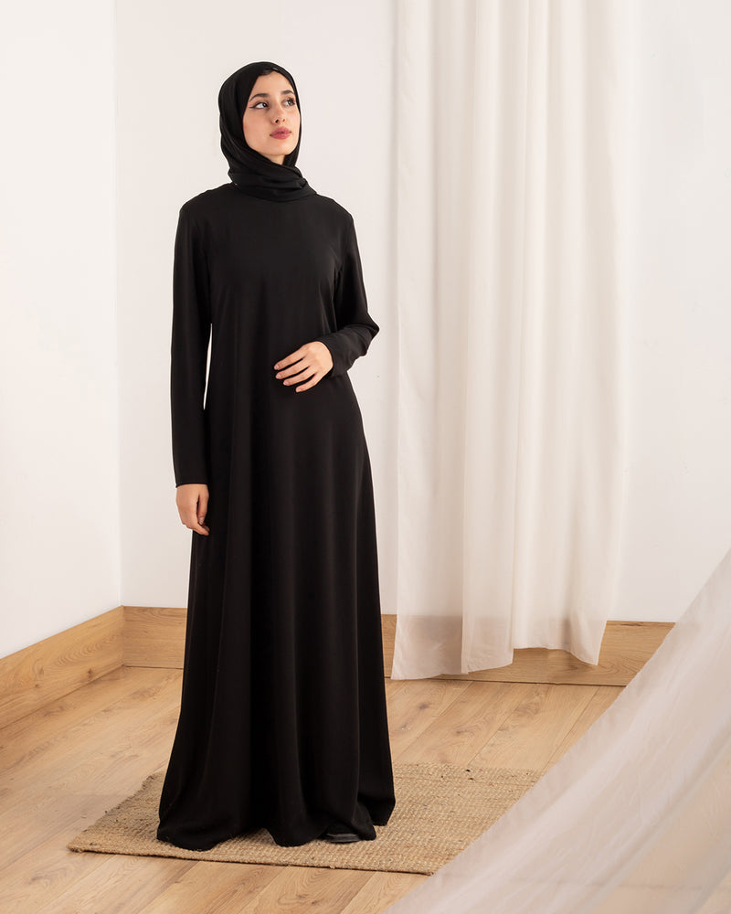 Silk Basic Abaya Black