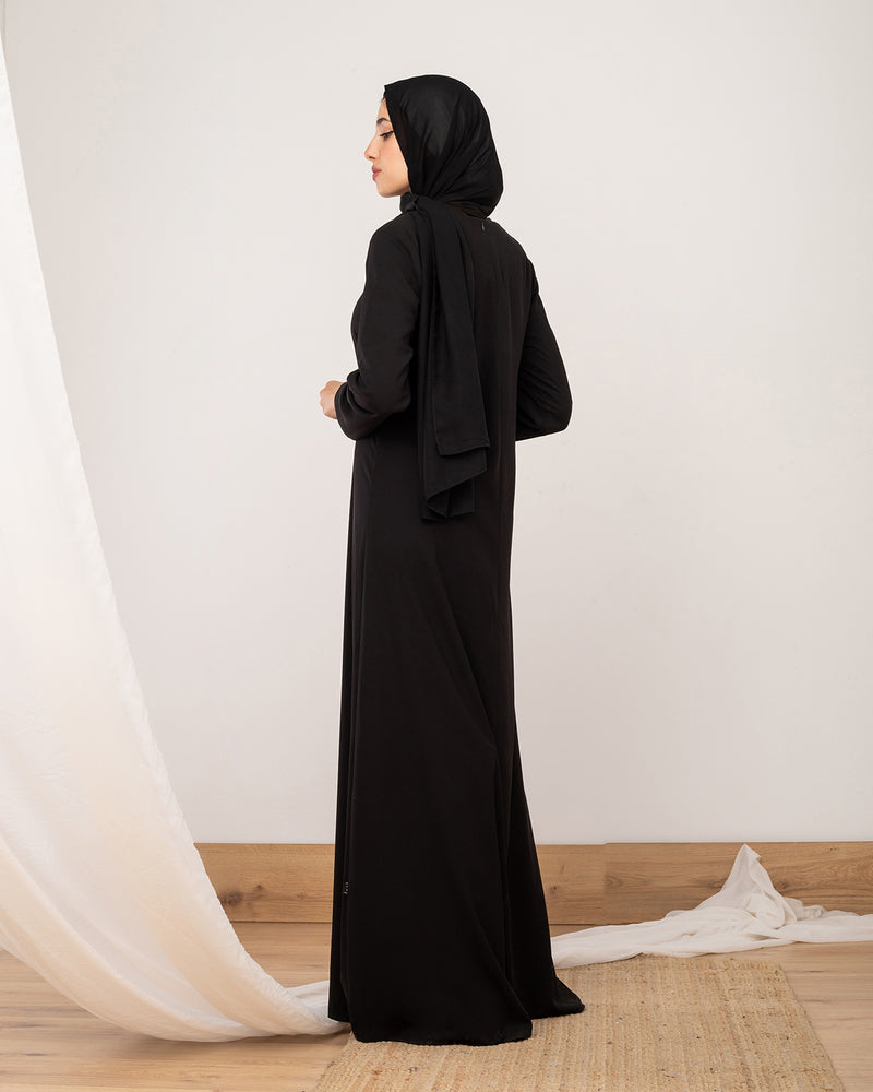 Silk Basic Abaya Black